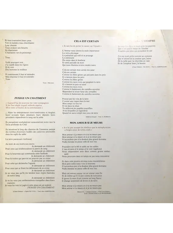 Pablo Neruda, Anne Et Gilles avec Claire Viala – Moi Chanteur