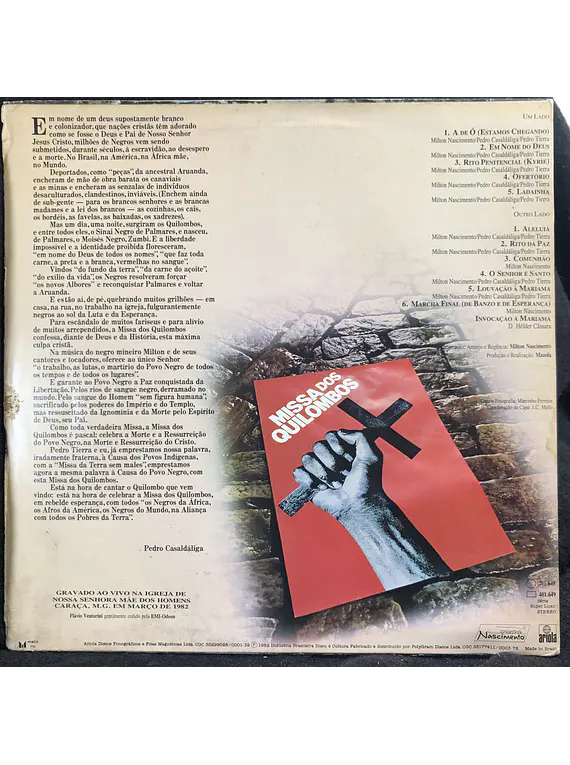 Milton Nascimento / Pedro Casaldáliga / Pedro Tierra – Missa Dos Quilombos