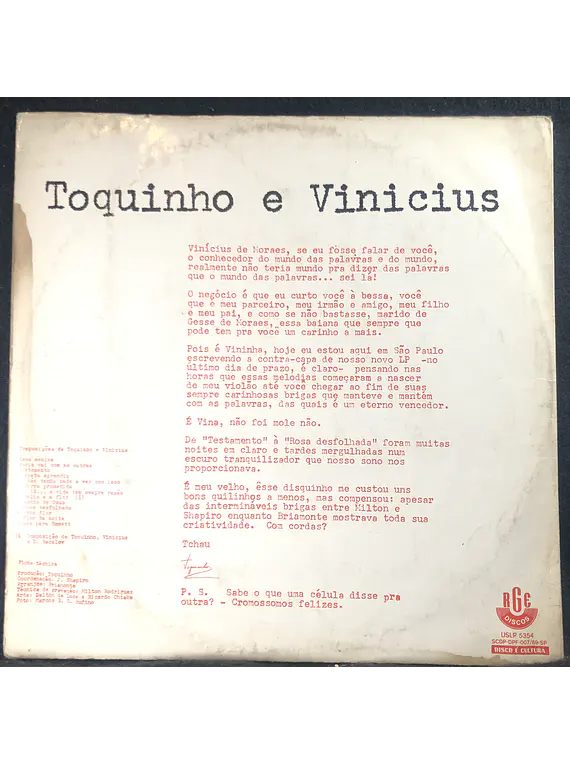 Vinicius e Toquinho - 1971