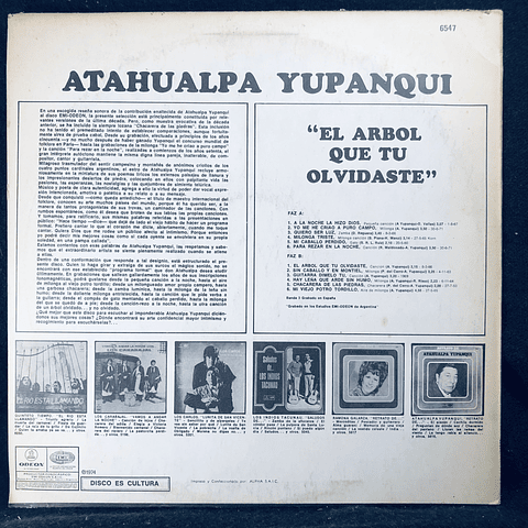 Atahualpa Yupanqui – El Arbol Que Tu Olvidaste