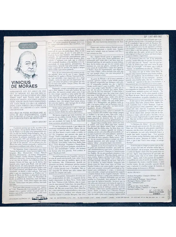 Vinícius De Moraes - Eterno Retorno, Homenagem Ao Autor 