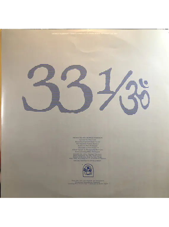 George Harrison – Thirty Three & 1/3