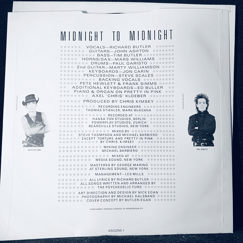 Psychedelic Furs* – Midnight To Midnight (Ed UK)