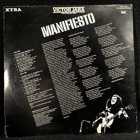 Victor Jara – Manifiesto - Chile - September 1973 (Ed UK)