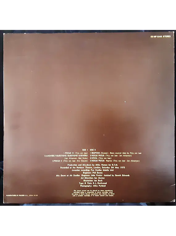 Focus  – Focus At The Rainbow (Ed Japón)