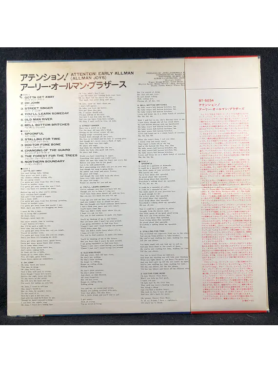 Allman Brothers Band, The -  Allman Joys* – Early Allman (Ed Japon)