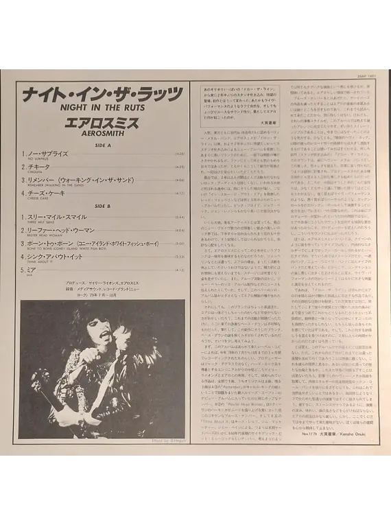 Aerosmith – Night In The Ruts (Ed. Japón)