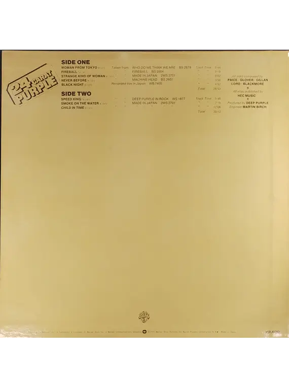 Deep Purple – 24 Carat Purple (ed Jap)