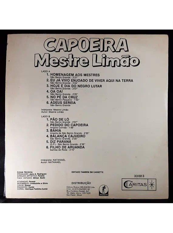 Mestre Limão, Natanael* – Capoeira