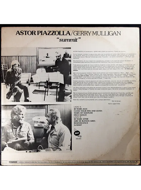 Gerry Mulligan / Astor Piazzolla – Summit