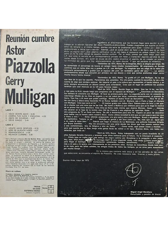 Astor Piazzolla, Gerry Mulligan – Reunión Cumbre