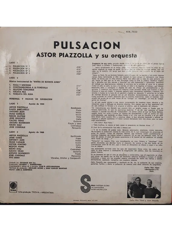 Astor Piazzolla Y Su Orquesta – Pulsación