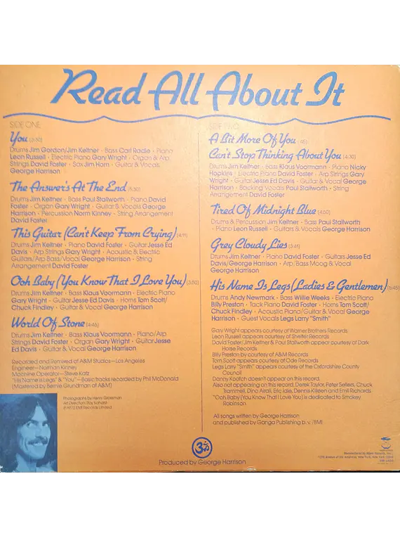 George Harrison – Extra Texture (Read All About It)