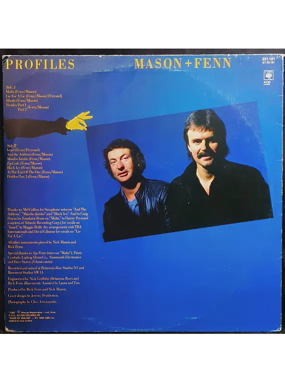 Nick Mason (Pink Floyd) & Rick Fenn – Profiles (orig '85 BR)