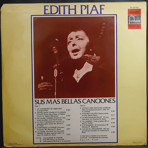 Edith Piaf – Sus Más Bellas Canciones