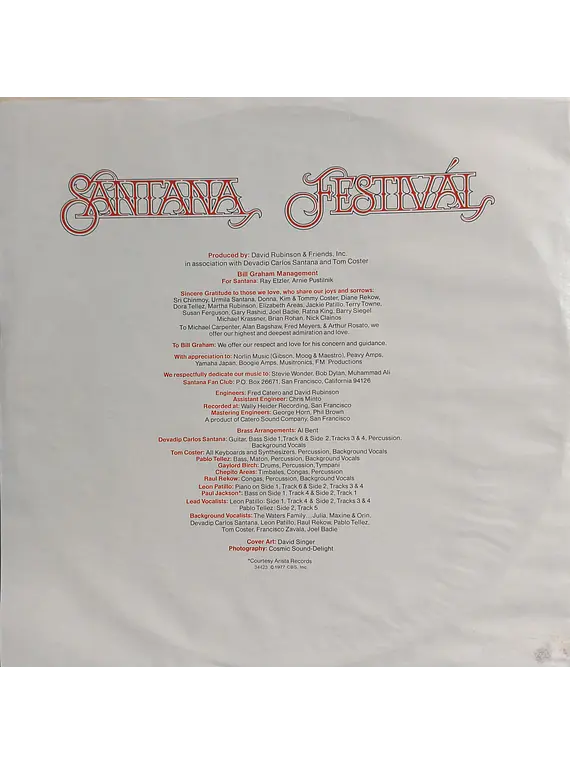 Santana ‎– Festivál