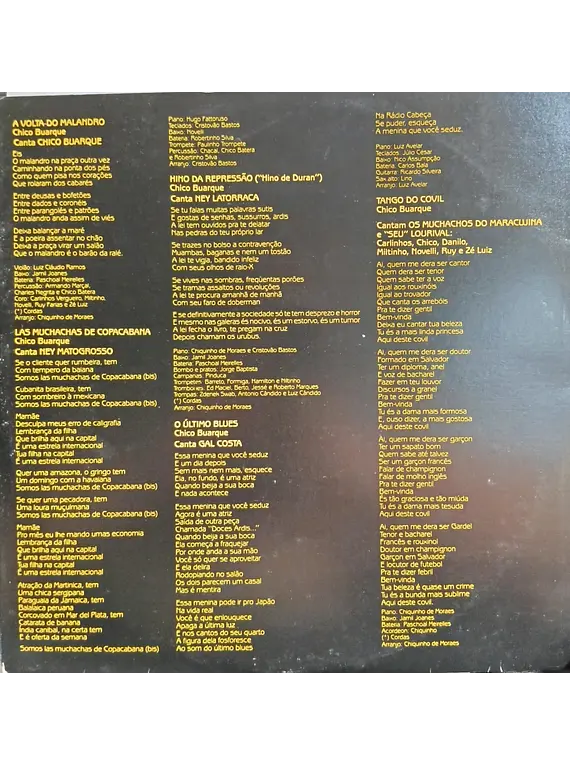 Chico Buarque - Chico Buarque Apresenta Malandro