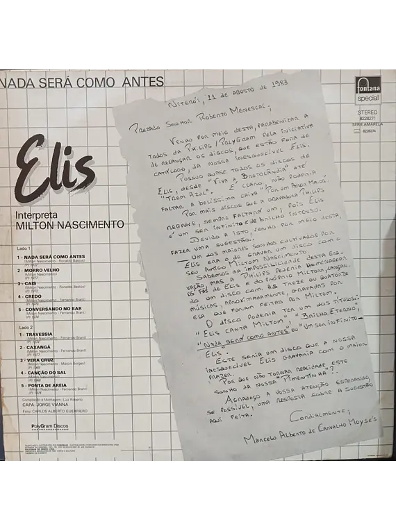 Elis Regina – Nada Será Como Antes (Elis Interpreta Milton Nascimento)