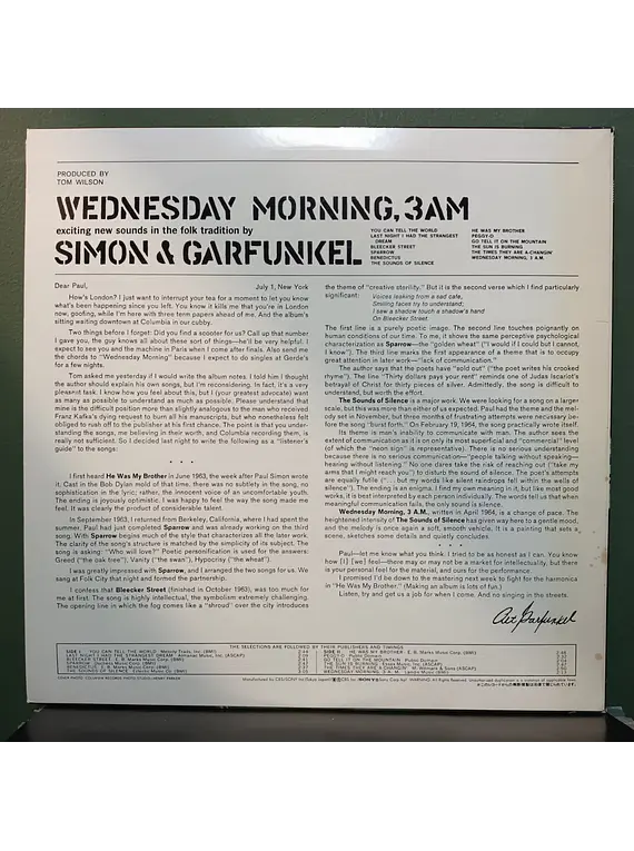Simon & Garfunkel – Wednesday Morning, 3 A.M. (Edición Japón)