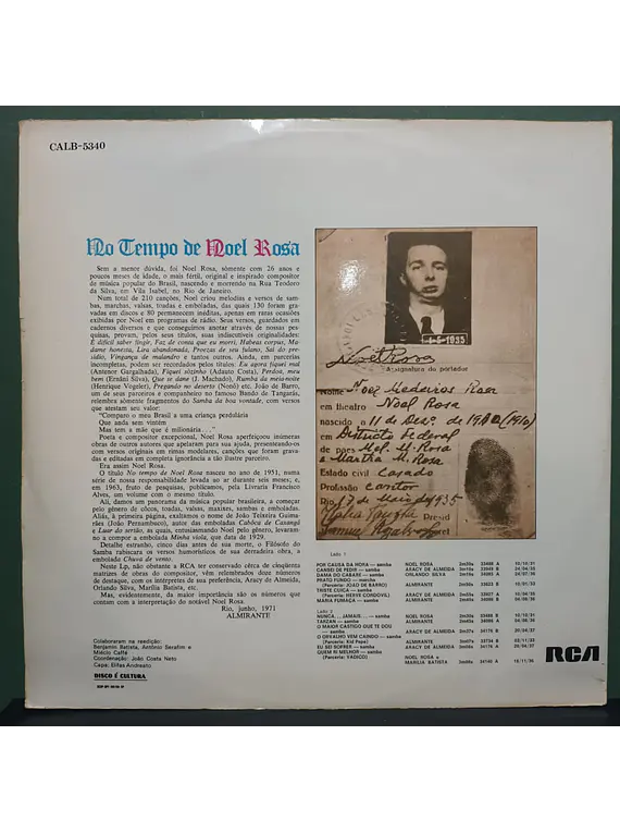 Various – No Tempo De Noel Rosa