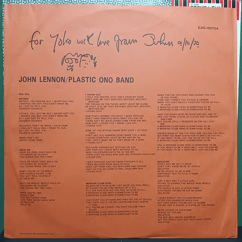John Lennon – Plastic Ono Band (Ed. Japón)