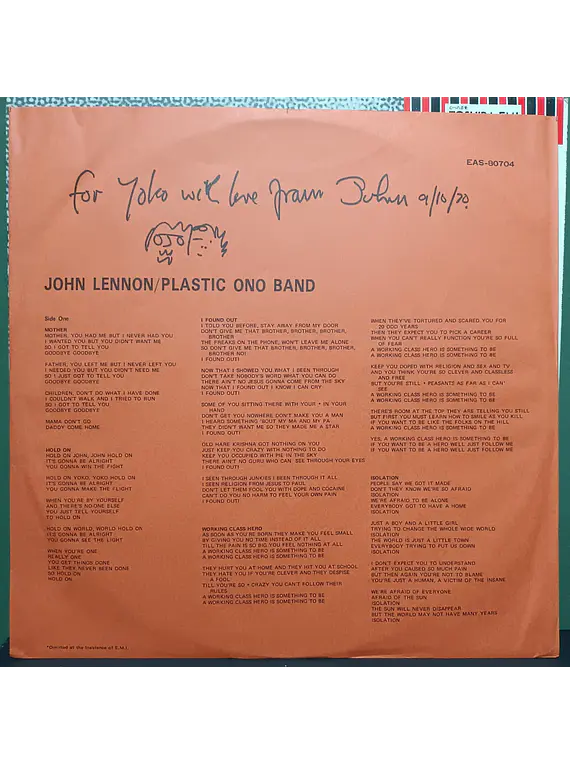 John Lennon – Plastic Ono Band (Ed. Japón)