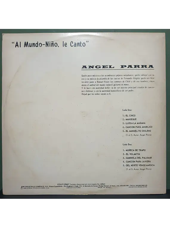 Angel Parra – Al Mundo Niño, Le Canto