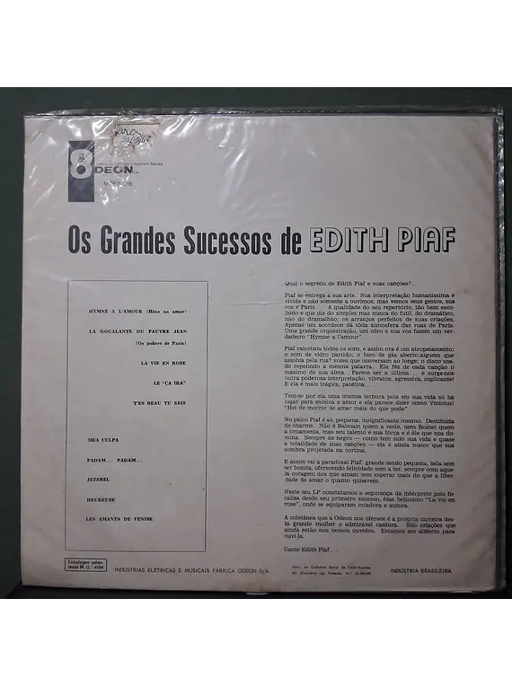 Edith Piaf – Os Grandes Sucessos De Edith Piaf