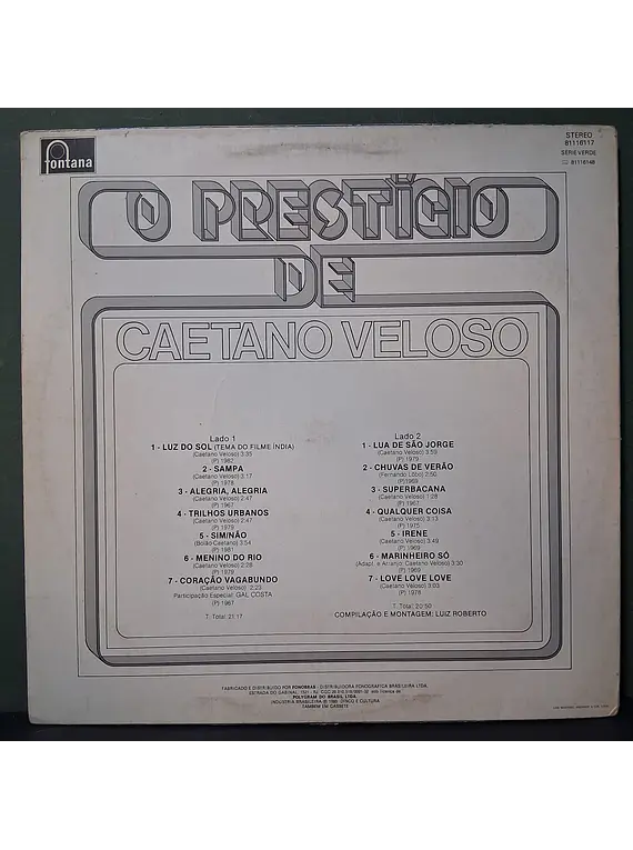 Caetano Veloso – O Prestígio De Caetano Veloso