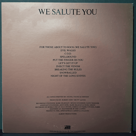 AC/DC – For Those About To Rock (We Salute You) (Ed. Japón)