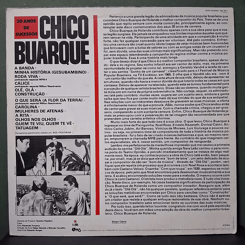 Chico Buarque – 20 Anos De Sucessos