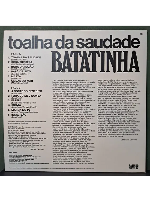 Batatinha – Toalha Da Saudade