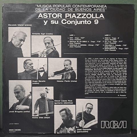 Astor Piazzolla Conjunto 9 – Musica Popular Contemporanea De La Ciudad De Buenos Aires