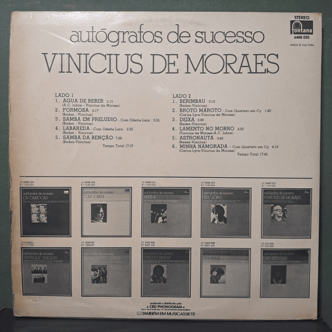 Vinicius De Moraes – Autógrafos de Sucesso