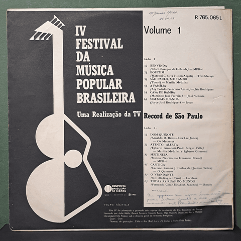 IV Festival Da Música Popular Brasileira - Vol. 1