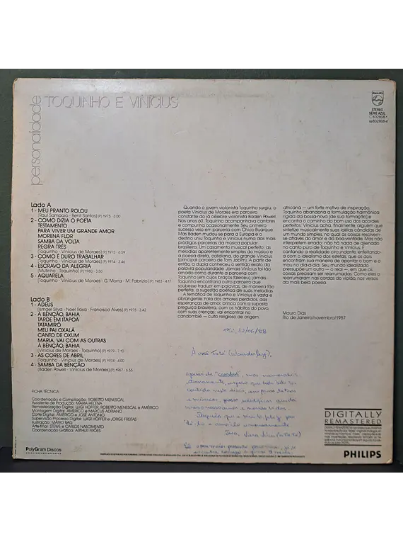 Toquinho & Vinicius – Personalidade