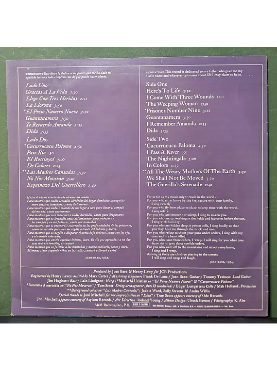 Joan Baez – Gracias A La Vida