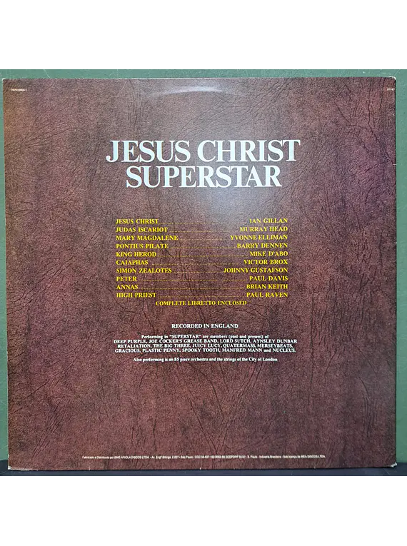Jesus Christ Superstar - A Rock Opera - Andrew Lloyd Webber & Tim Rice 