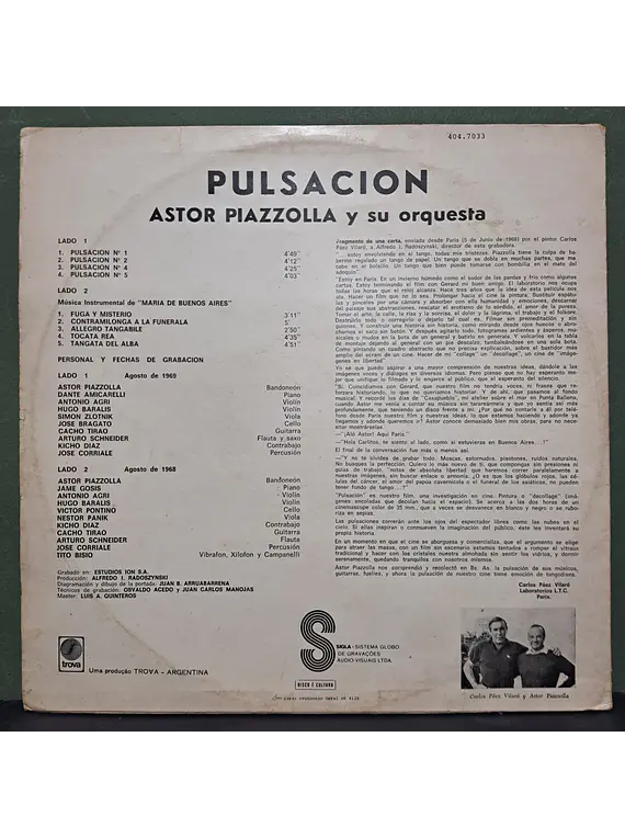 Astor Piazzolla Y Su Orquesta – Pulsación