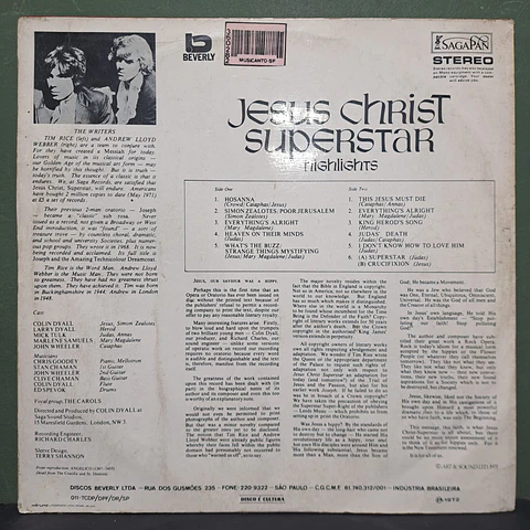Tim Rice & Andrew Lloyd Webber – Jesus Christ Superstar - A Rock Opera