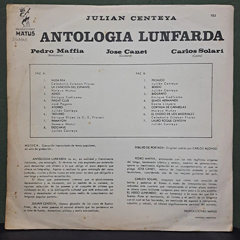 Julián Centeya, Pedro Maffia, José Canet, Carlos Solari  – Antología Lunfarda