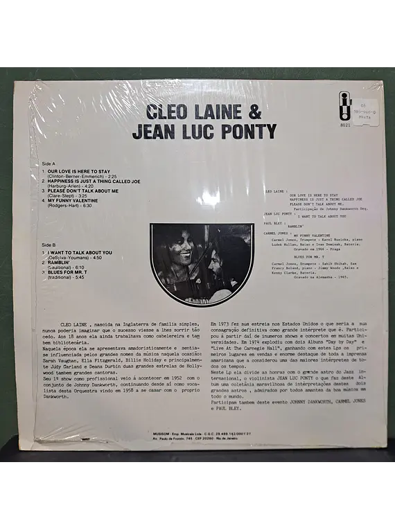 Cleo Laine & Jean-Luc Ponty – Cleo Laine & Jean-Luc Ponty