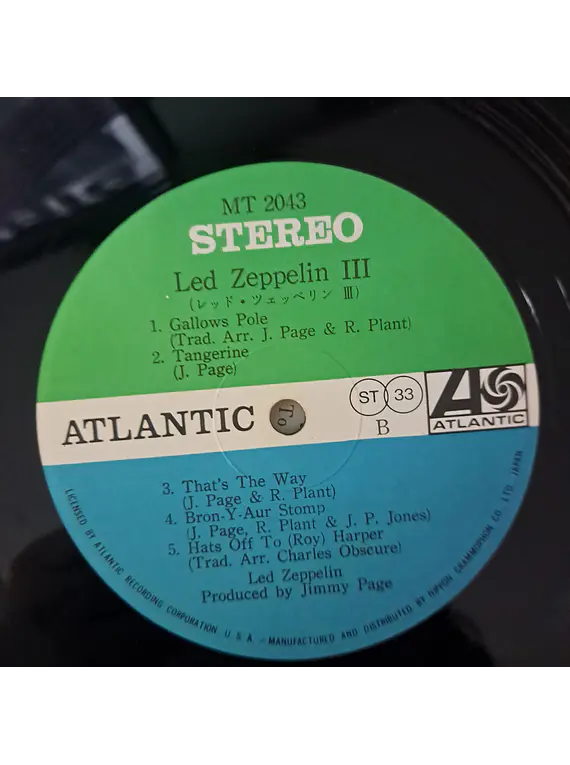 Led Zeppelin – Led Zeppelin III (Ed. Japón) (Ed. 1970 galleta azul celeste)