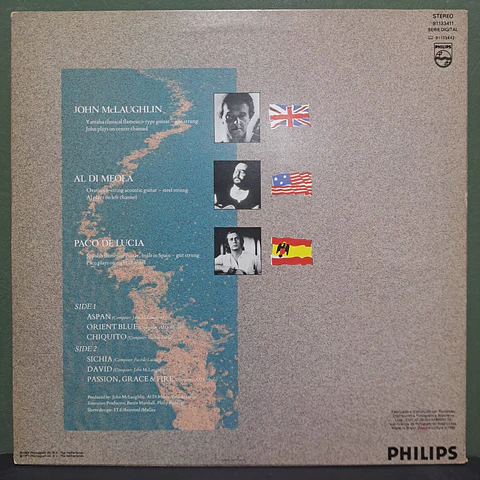 John McLaughlin - Al Di Meola - Paco De Lucía – Passion, Grace & Fire