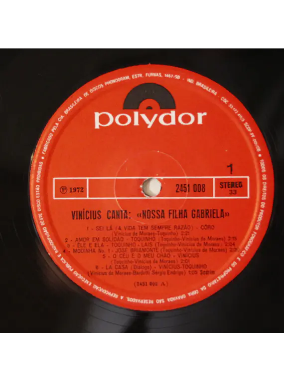 Vinicius de Moraes ‎– Nossa Filha Gabriela