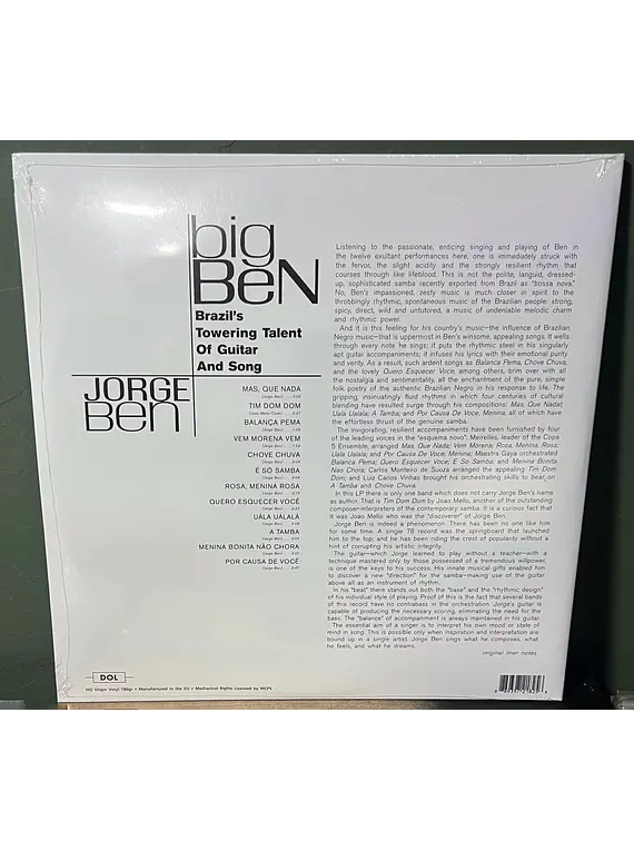 Jorge Ben – Big Ben (Brazil's Towering Talent Of Guitar And Song)