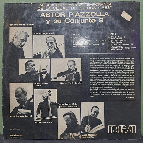Astor Piazzolla Conjunto 9 – Musica Popular Contemporanea De La Ciudad De Buenos Aires