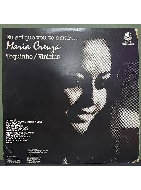 Maria Creuza, Toquinho / Vinicius* – Eu Sei Que Vou Te Amar...