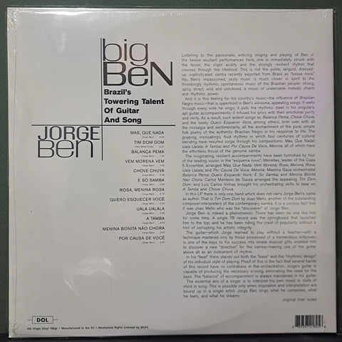 Jorge Ben – Big Ben (Brazil's Towering Talent Of Guitar And Song)