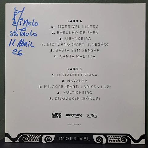 Di Melo – Imorrível (Autografiado)